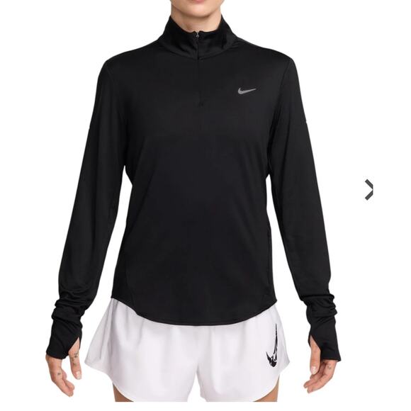 Nike Black Women’s Running Dri-Fit Active Pullover Zip Long Sleeve Shirt Top XL - Picture 4 of 13